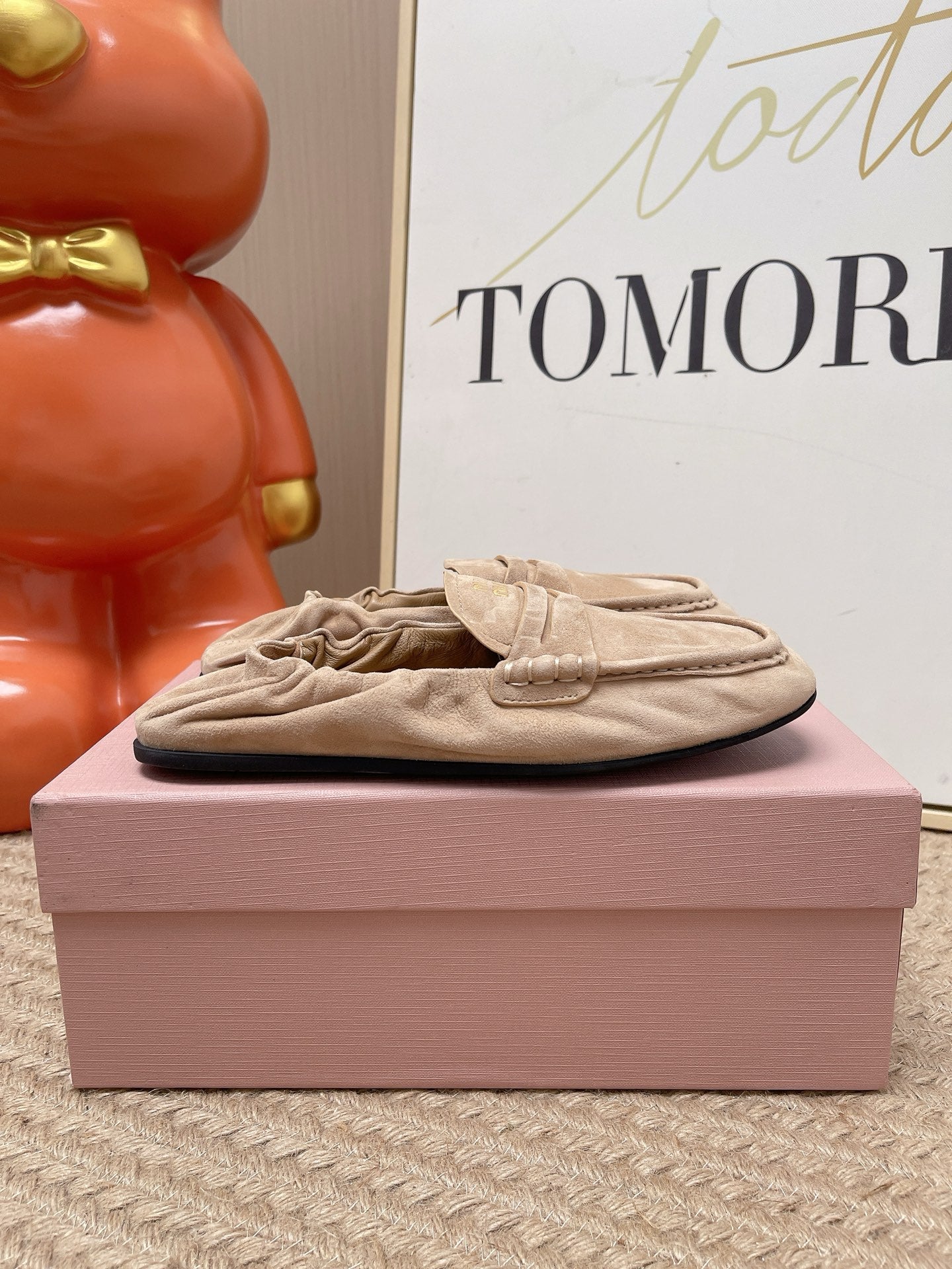 Miumiu 2026 Ruches Penny Loafers Suede Cowhide 950931