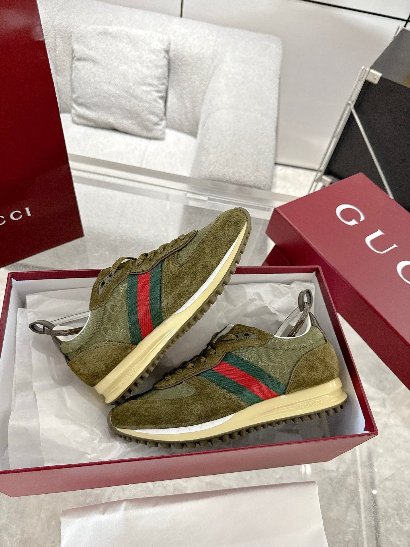 GC 2025 Re-Motion Sneaker Dark Green Suede Cowhide 292415