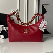CC 2025 Hobo Bag Red Calfskin Gold Hardware 298484
