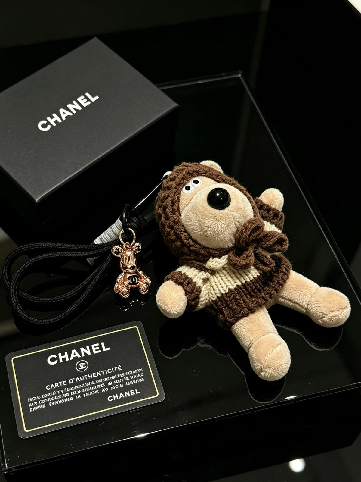 Chanel Cute Plush Dog Charm