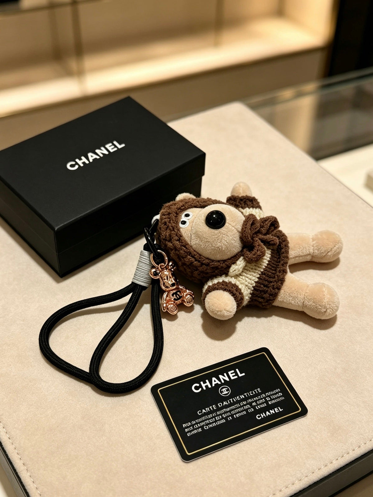 Chanel Cute Plush Dog Charm
