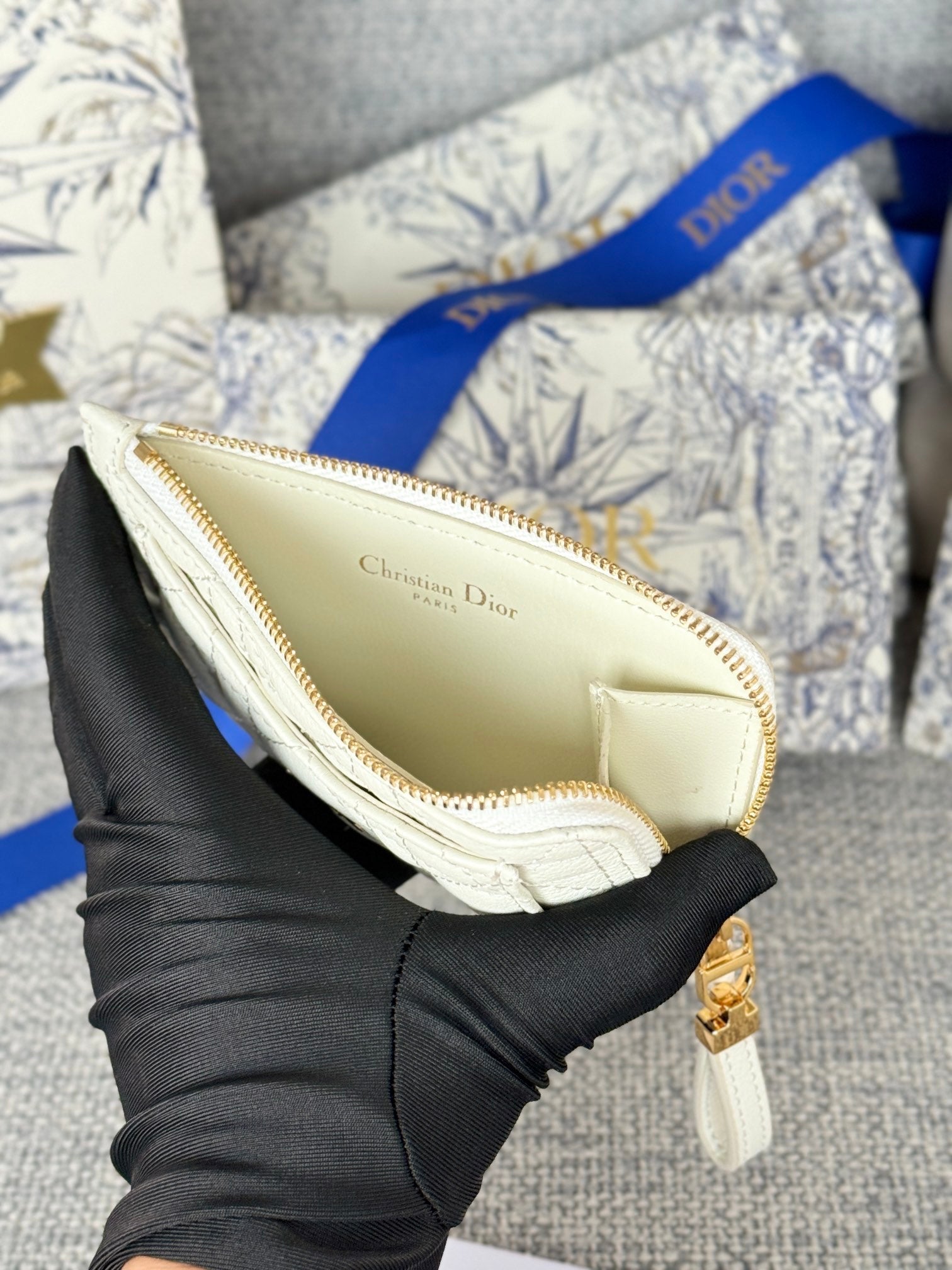 Dior 2026 Caro Five Slot Card Holder 13.5cm Lambskin