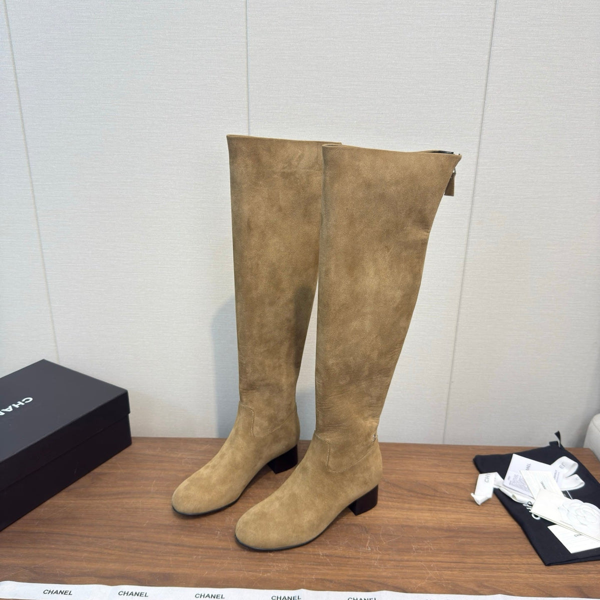 Chanel 2026 Over-The-Knee Boots 60mm Suede Leather