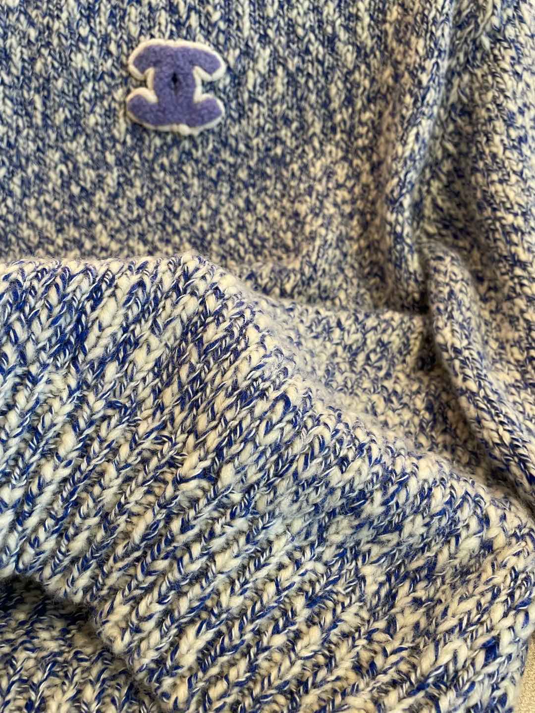 CC Sweater In Blue Mix White Wool