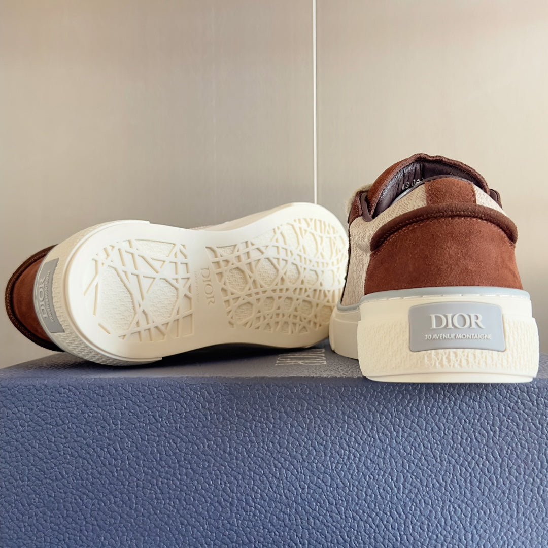 CD B33 Sneaker 40mm Dark Brown Mix Light Brown Monogram Suede