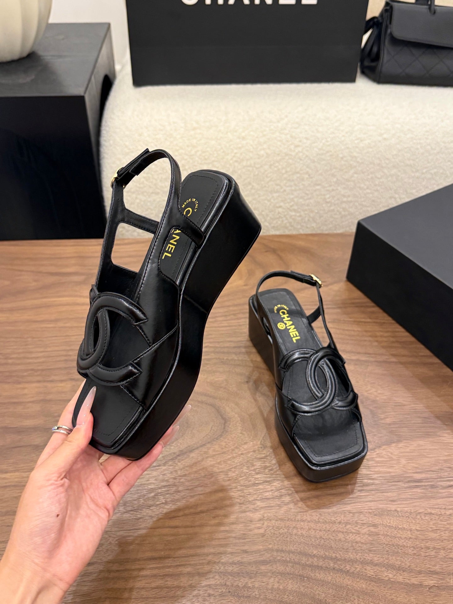 Chanel 2026 Sandal 50mm Suede Sheepskin 948636