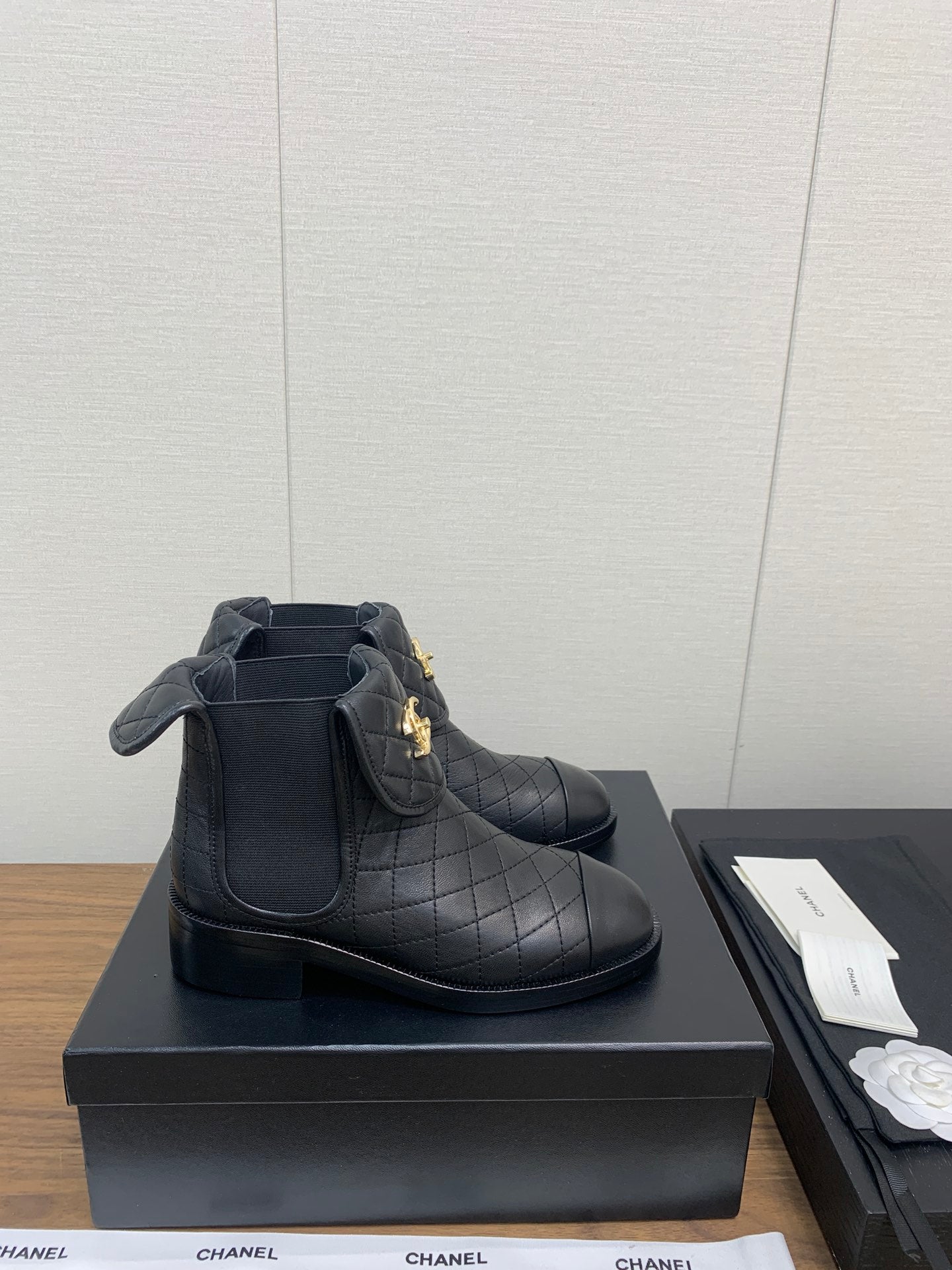 CC Short Boots 45mm Black Lambskin