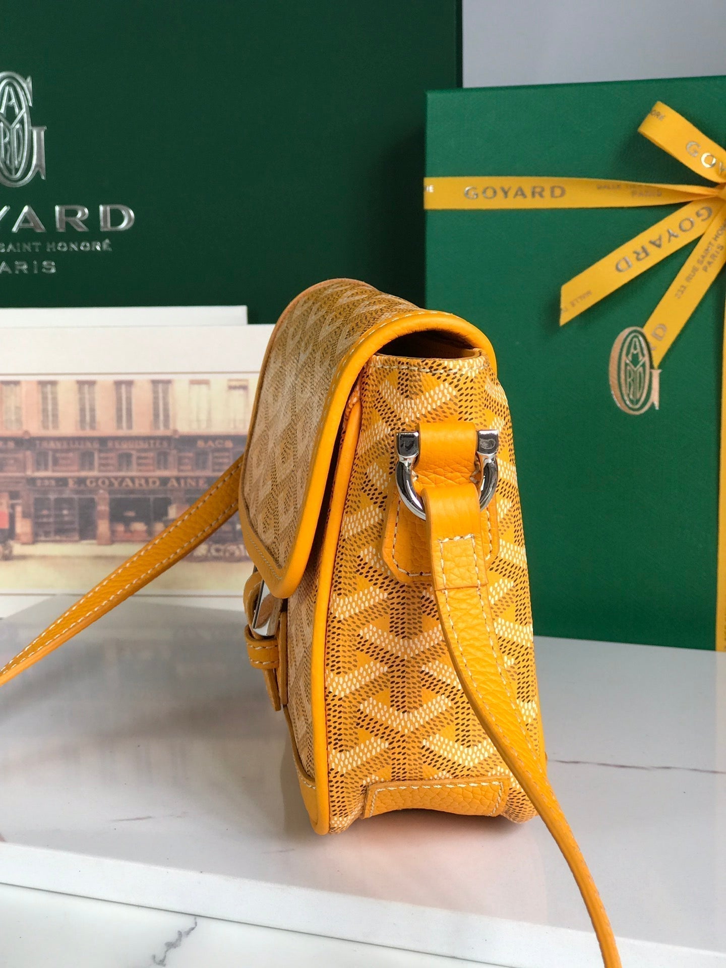 GRAND BLEU 16 IN YELLOW GOYARDINE CANVAS AND LAMBSKIN