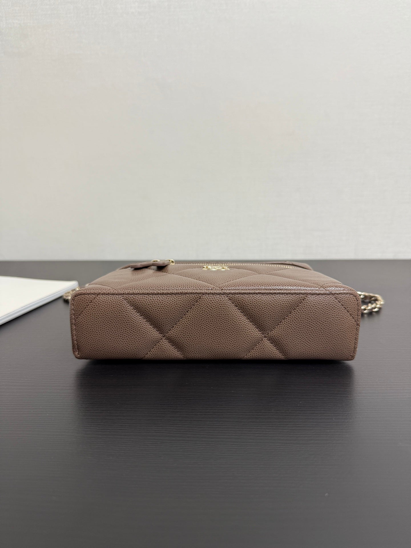Chanel 2026 Vanity Bag Dark Brown Caviar Leather Gold Hardware
