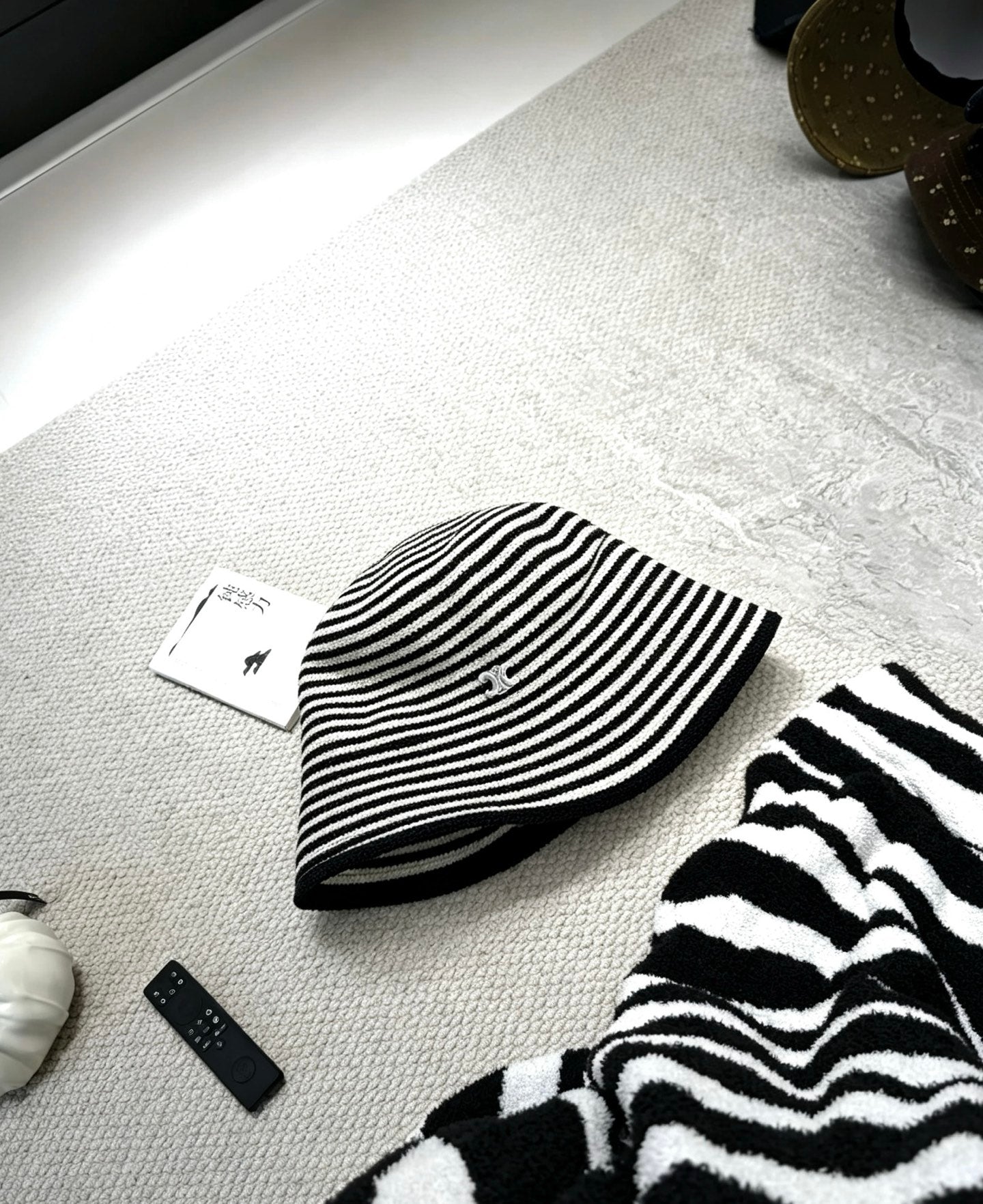 Celine Black And White Striped Bucket Hat 212908
