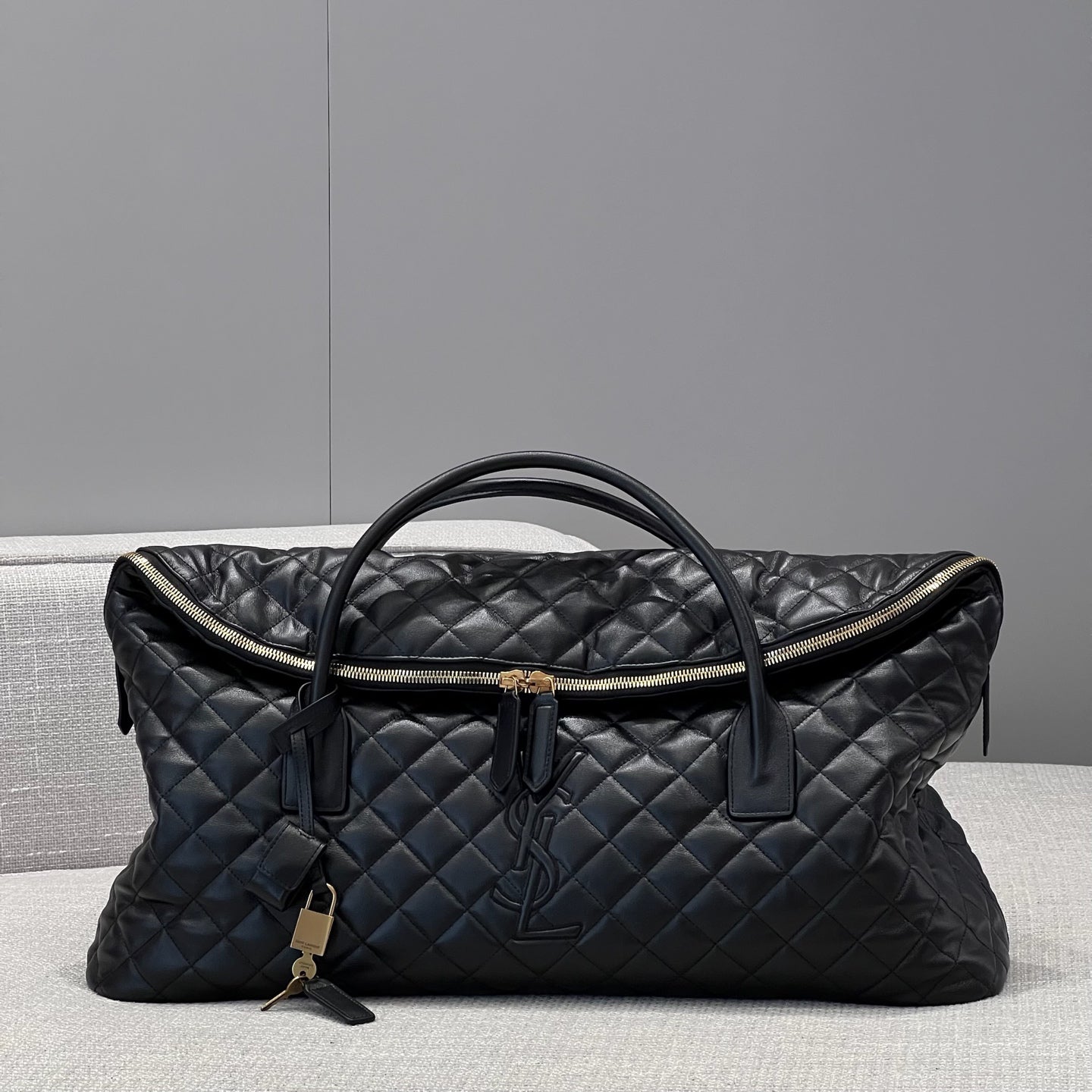 YSL bag 59cm Black Gold Calfskin