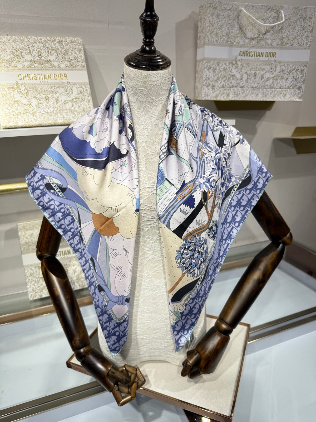 Dior 2026 Square Scarf 90cm Silk 207586