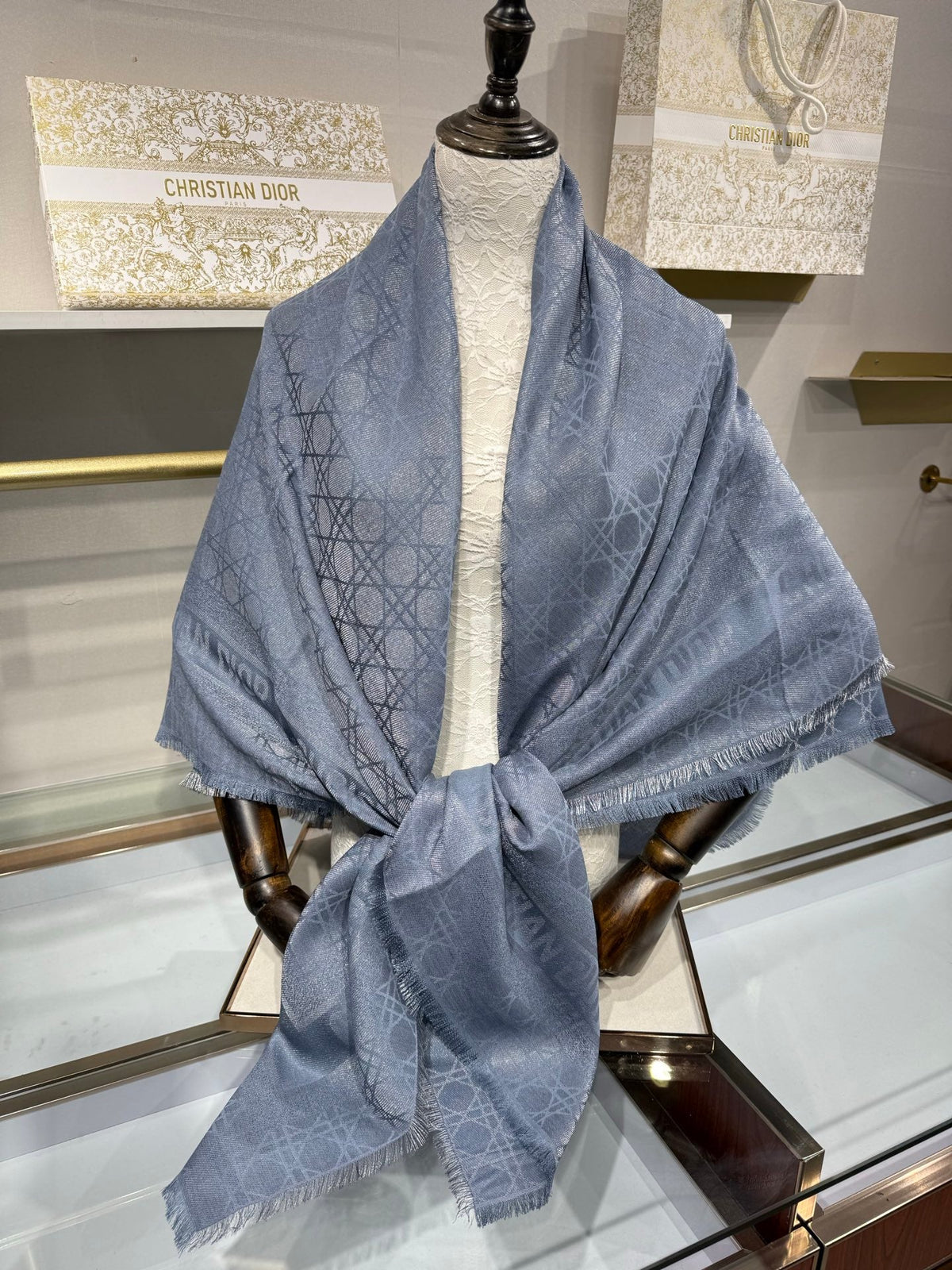 Dior 2026 Cannage Scarf 140cm Silk And Cashmere 211158