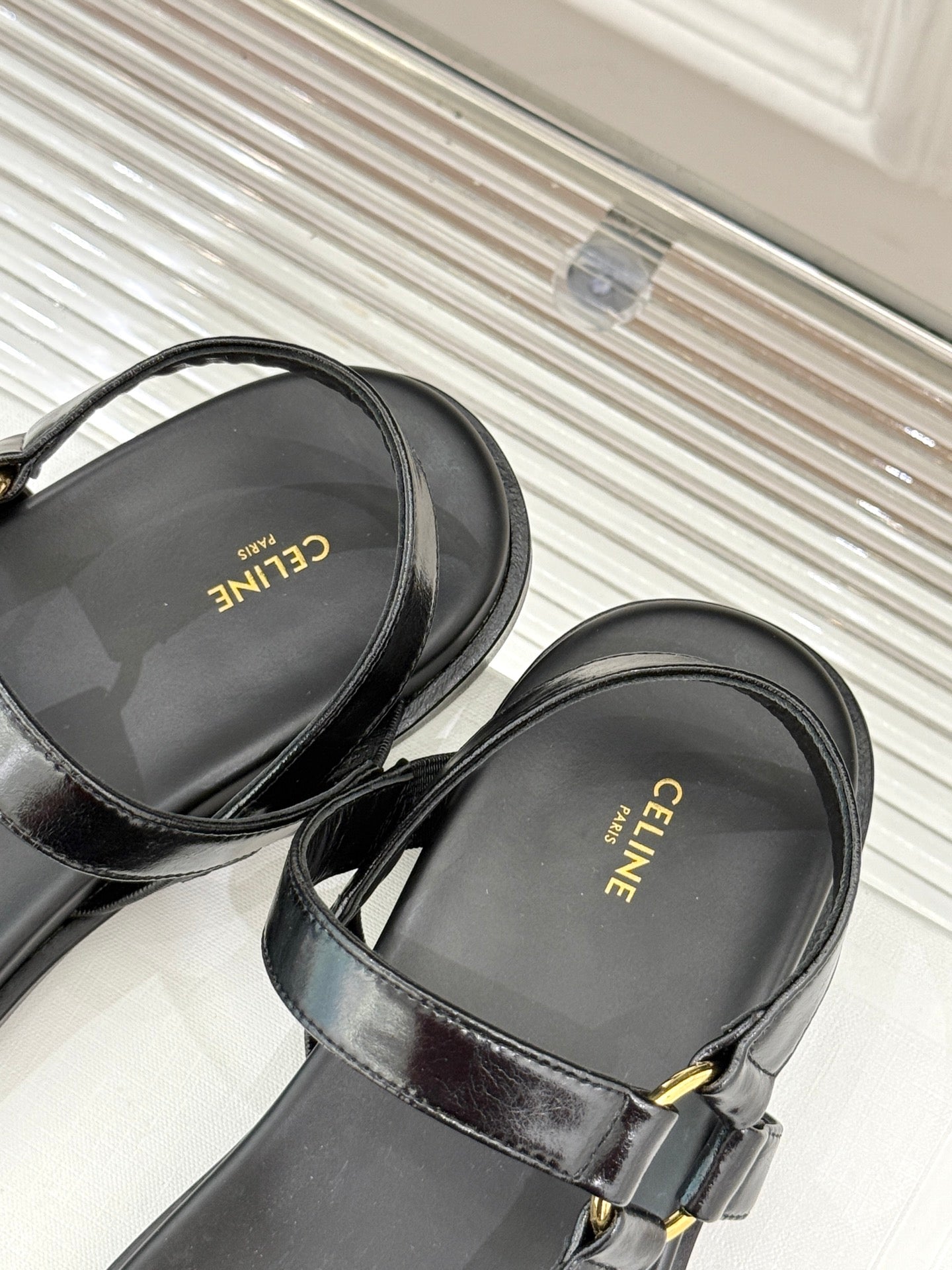 CELINE Maud Sandal Black Leather 285904