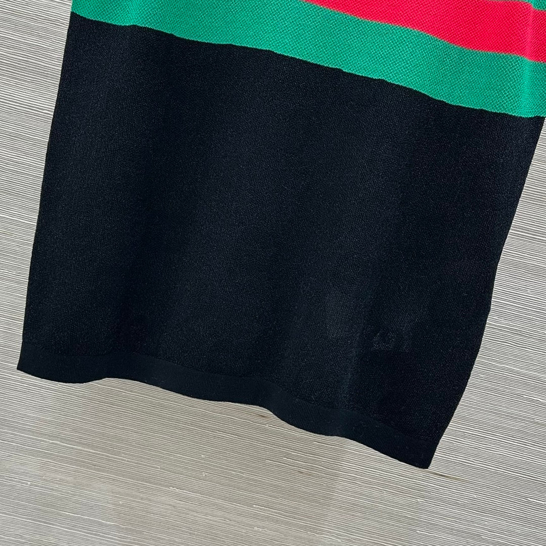 Gucci 25 Embroidered Jacquard Mesh Vest Top Black Tencel