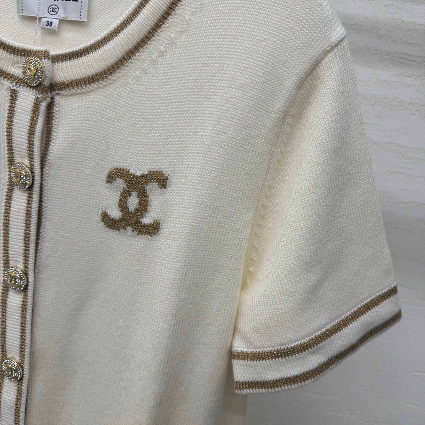 Chanel 2026 Crew Neck Cardigan Cream Wool Cashmere 356956