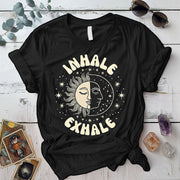 Inhale Exhale Celestial T-Shirt Mockup black