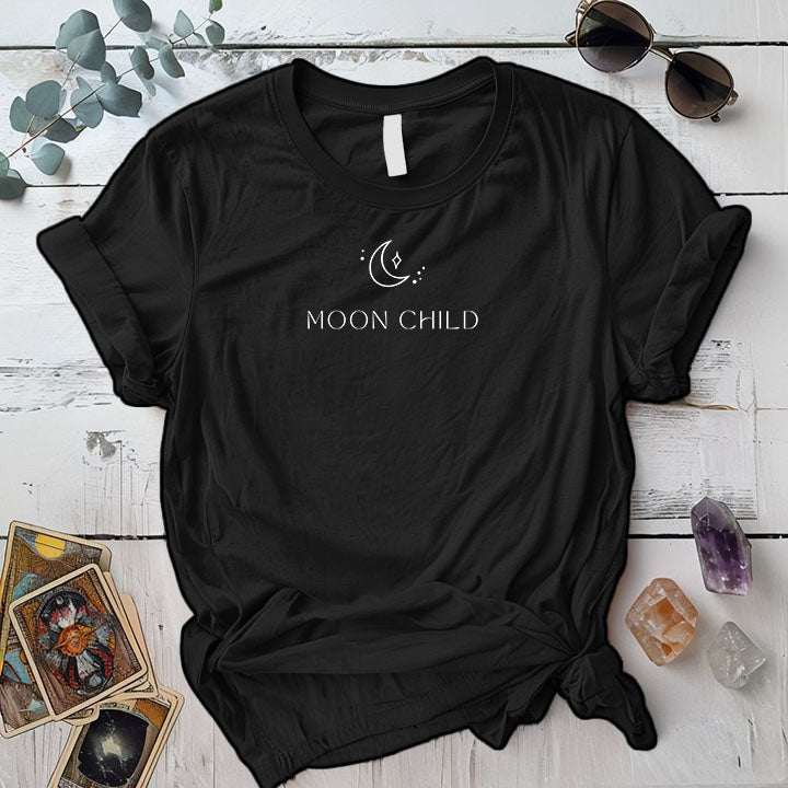 Moon Child T Shirt White Mockup