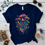 Mushroom Face T Shirt Navy Mockup