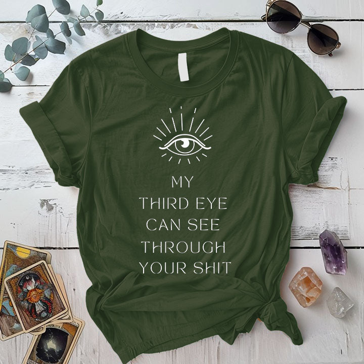 My Third Eye T Shirt Military Green Mockup