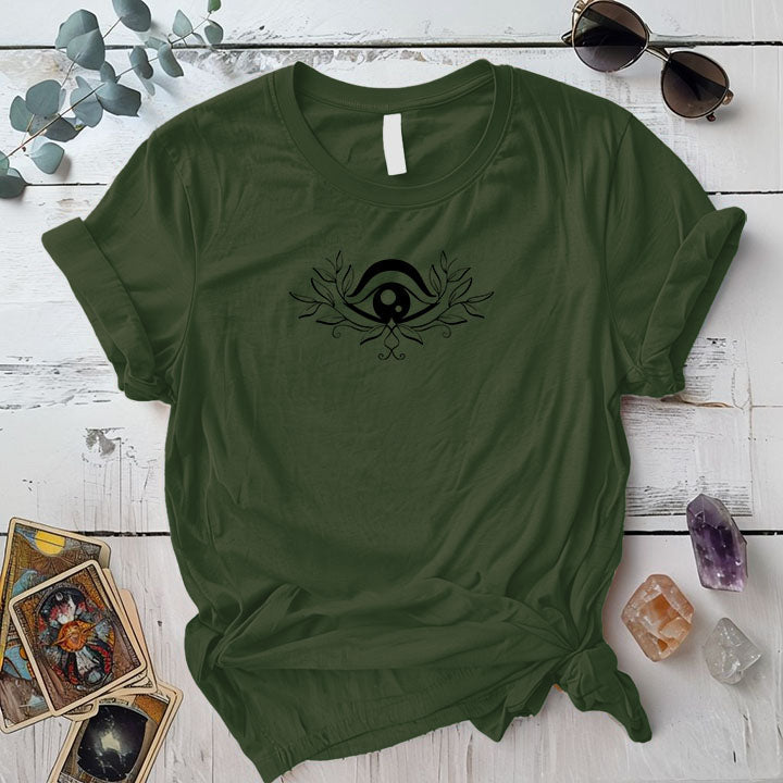 Third Eye Leafs T Shirt White Mockup