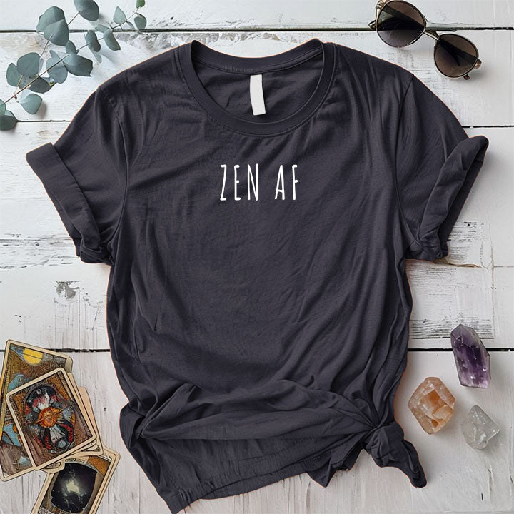 Zen Af T Shirt Dark Heather Grey Mockup
